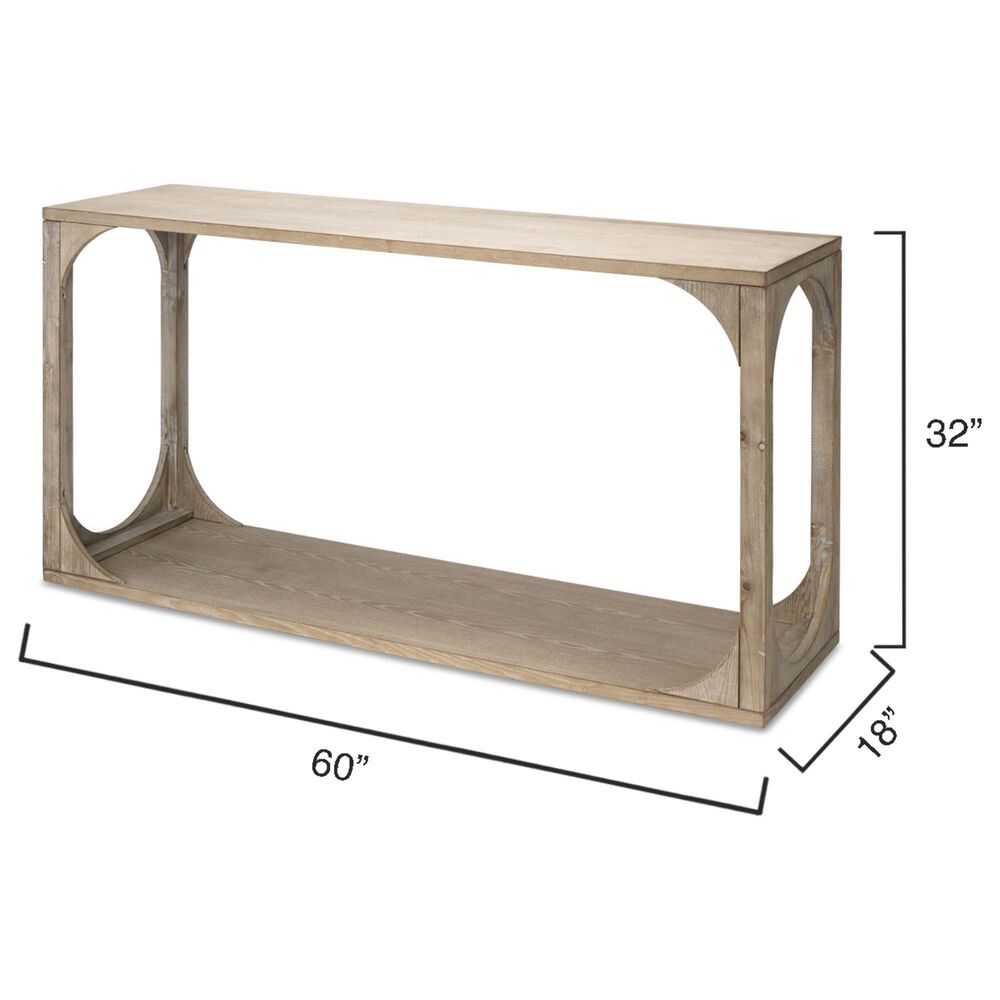 Splendor Living Preston Openwork Wood Console Table in Grey Wash, , large