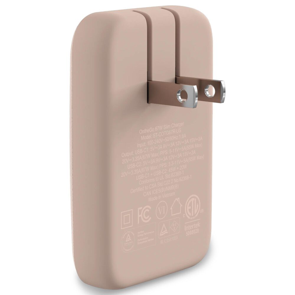Satechi OntheGo 67W Slim Wall Charger in Desert Rose, , large