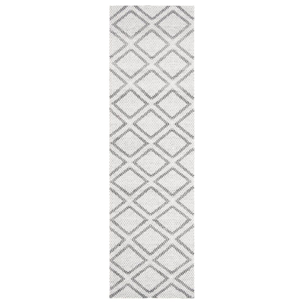 Safavieh Micro-Loop 2"3" x 7" Silver and Dark Grey Runner, , large