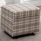 Lamps Per Se Camelot 25" Rectangle Gliding Ottoman in Light Brown and Gray, , large