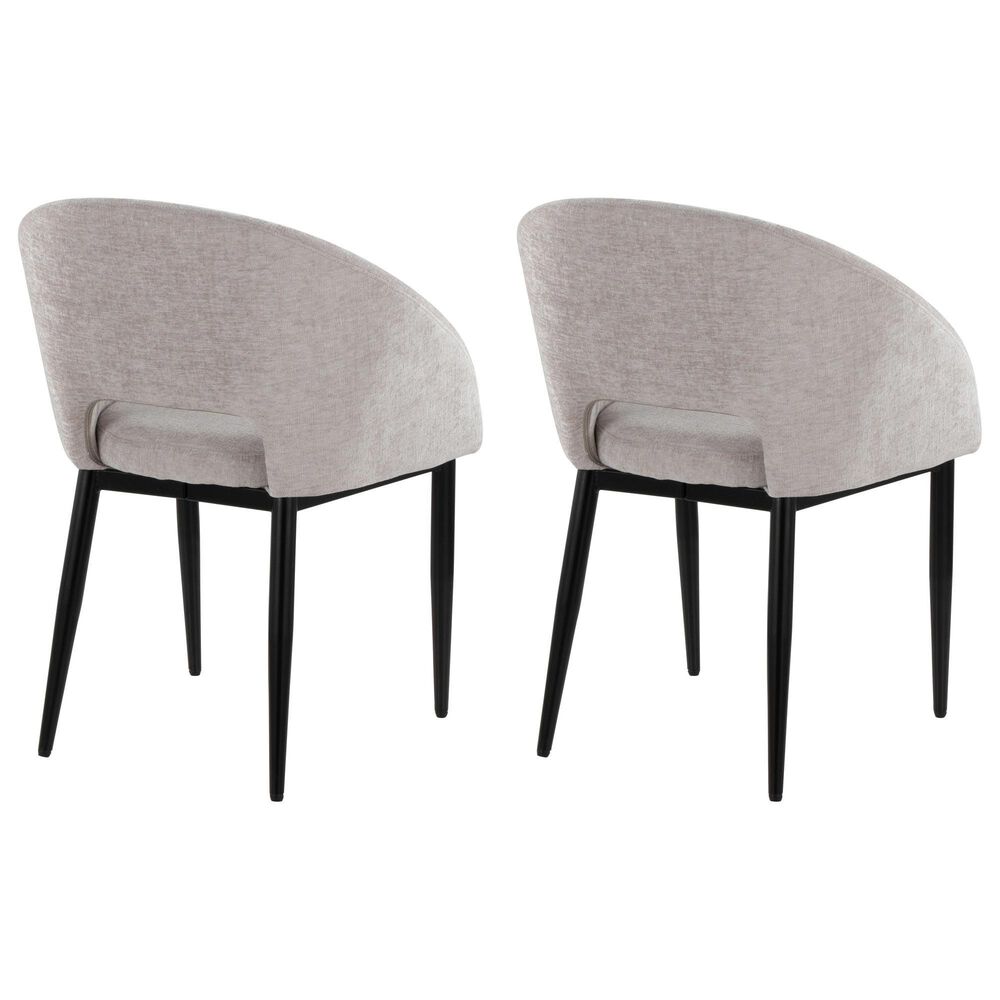 LumiSource Renee Upholstered Contemporary Chair in Black Metal and Silver Fabric by LumiSource, , large