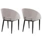 LumiSource Renee Upholstered Contemporary Chair in Black Metal and Silver Fabric by LumiSource, , large