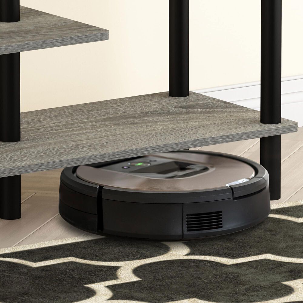 HOMLUX Turn-N-Tube 3-Tier Side Display Rack in French Oak and Black, , large