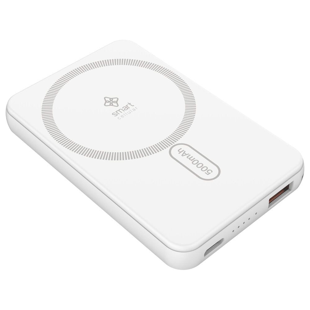 POM Gear Smart Cellular PD MAGPOWER 5000mah Powerbank + 20w PD Type C in white, , large