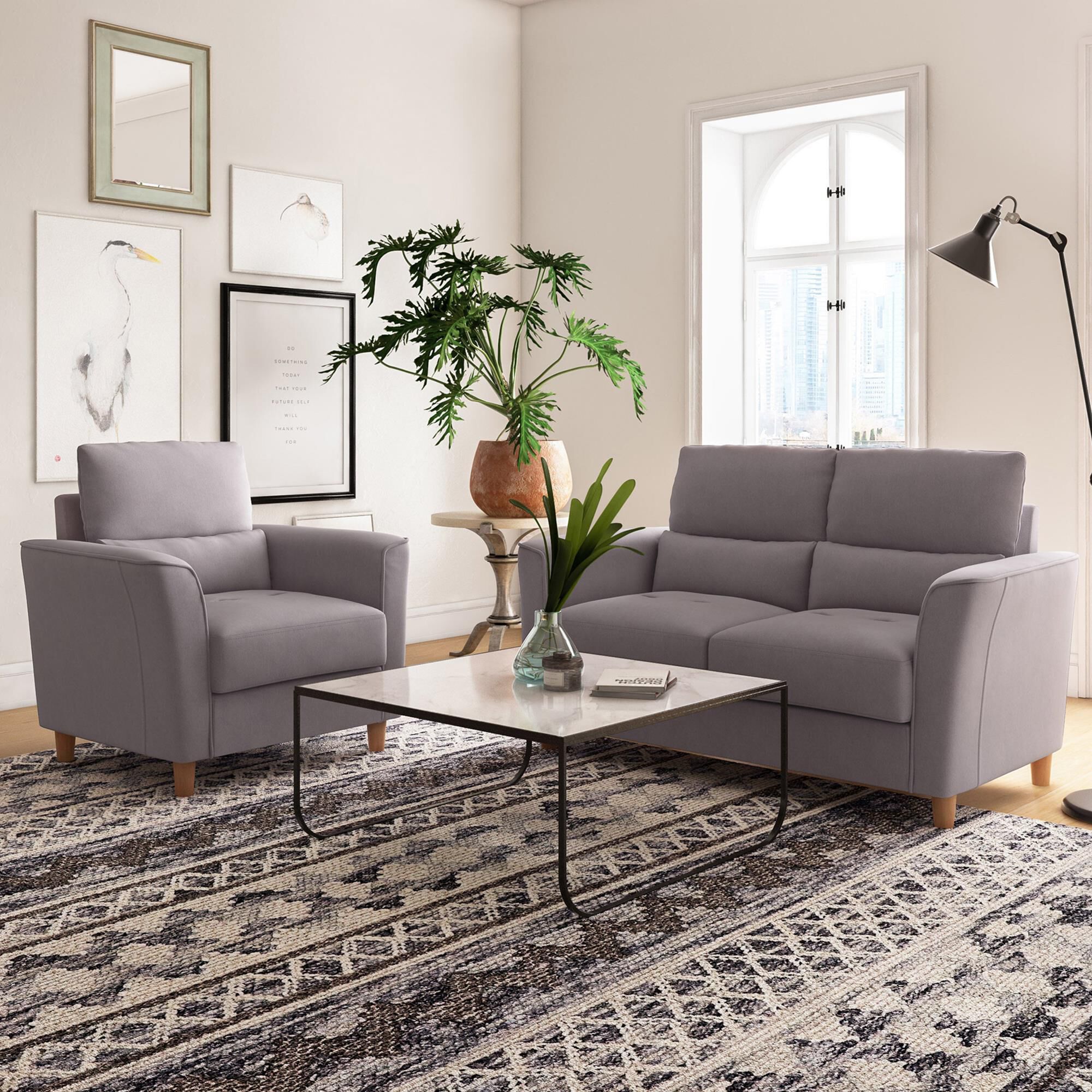 2 piece loveseat deals and chair set