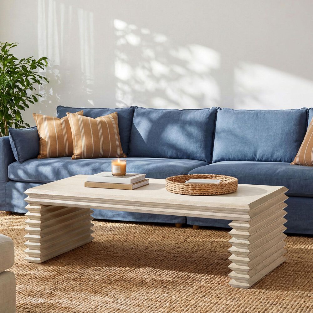 Jennifer Taylor Home Veda Coffee Table in Whitewashed Natural, , large