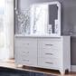 Ashley Jarlee 6-Drawer Dresser and Mirror in White, , large