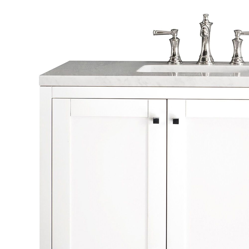 James Martin Vanities Addison 72&quot; Double Bathroom Vanity in Glossy White with 3 cm Arctic Fall Solid Surface Top and Rectangular Sinks, , large