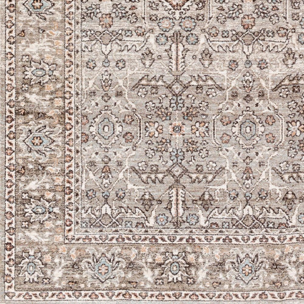 Surya Carlisle Oriental 5&#39;3&quot; Round Dusty Sage, Light Gray, Dusty Pink, Ivory, Pale Blue and Charcoal Area Rug, , large