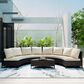 HOMLUX 5 Pieces All-Weather Brown PE Rattan Wicker Sofa Set in Beige, , large