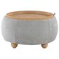 Lumisource Tray Storage Pouf with Leg in Light Grey, , large