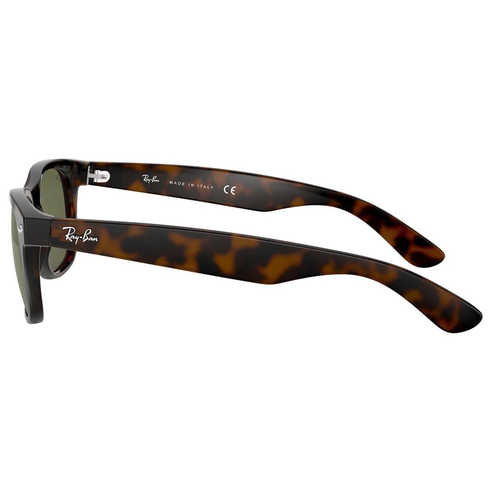Rayban Glasses New Wayfarer Classic Sunglasses with G-15 Green Lenses in Polished Tortoise, , large