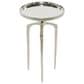 Maple and Jade 22" Round End Table with 3 Tripod Legs in Polished Silver, , large