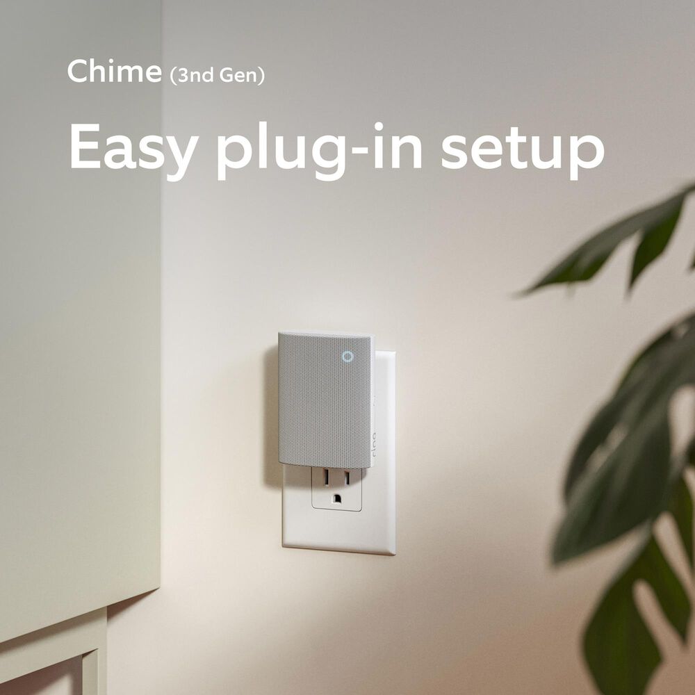 Ring 2K Wired Doorbell with Chime Bundle in Speckled Gray and White, , large