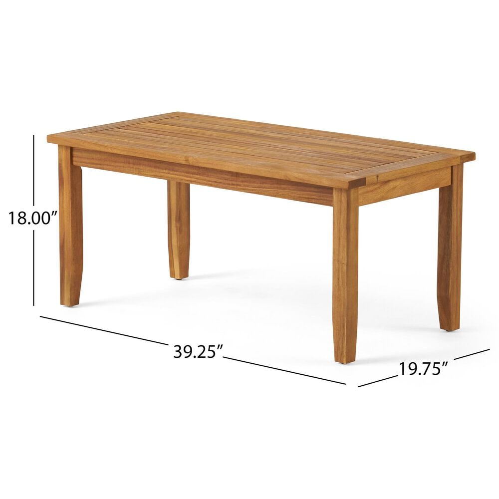 Hearth and Haven Peyton 2-Piece Patio Conversation Set with Beige Cushion in Teak, , large