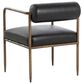 Club Collection By Sunpan Ajani Arm Chair with Charcoal Black Cushion in Antique Brass, , large