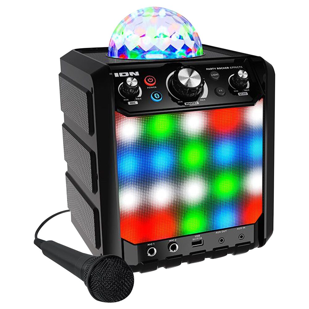 Ion Party Rocker Effects Bluetooth Speaker and Microphone in Black, , large