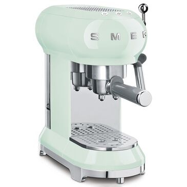 Smeg 33.81 Oz Espresso Manual Coffee Machine in Pastel Green and Polished Chrome, , large