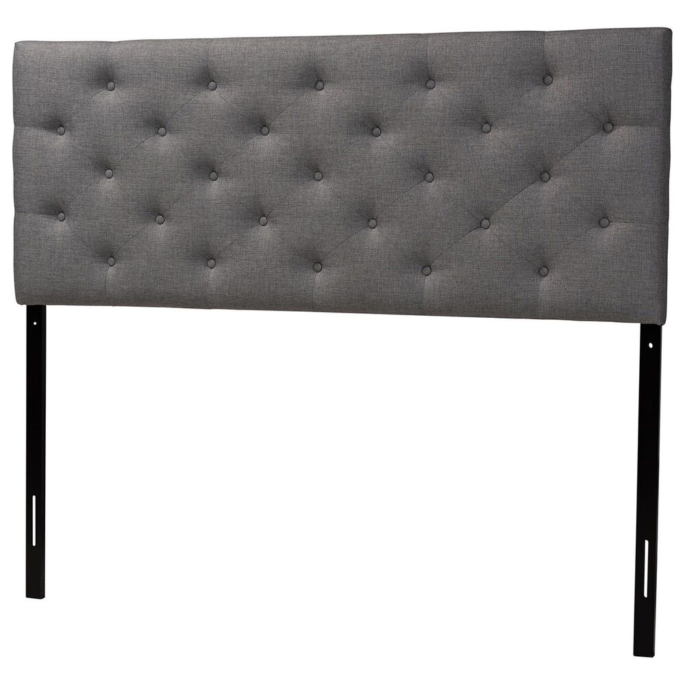 Baxton Studio Viviana Full Upholstered Headboard in Grey, , large