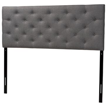 Baxton Studio Viviana Full Upholstered Headboard in Grey, , large