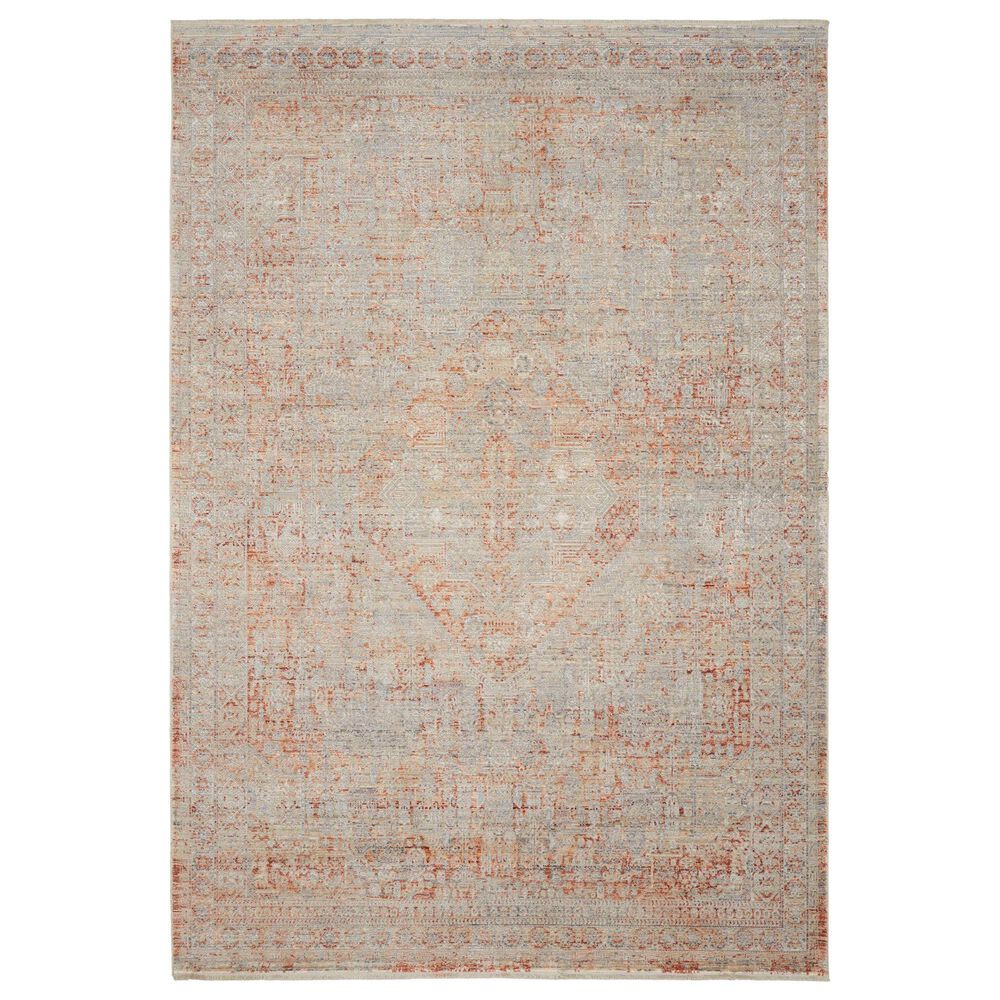 Nourison Lustrous Weave LUW02 5"3" x 7"9" Gray and Brick Area Rug, , large