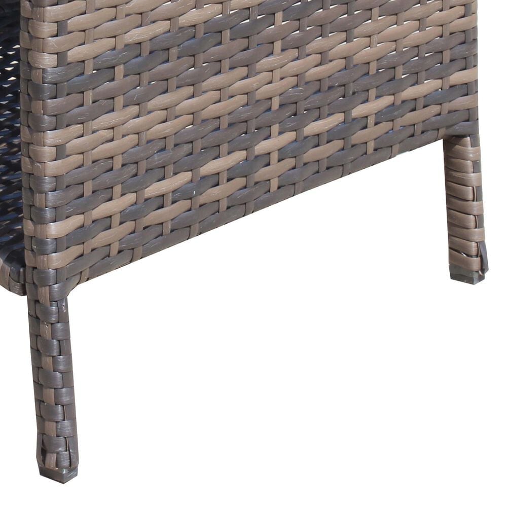 Hearth and Haven Wicker Patio Coffee Table with Clear Tempered Glass Top in Brown, , large