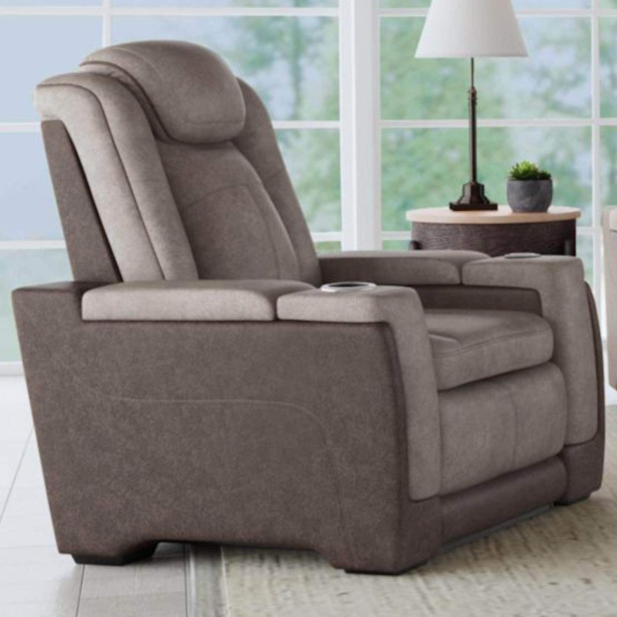Mayberry Hill Lantana Power Recliner in Rocky Grey and Brown