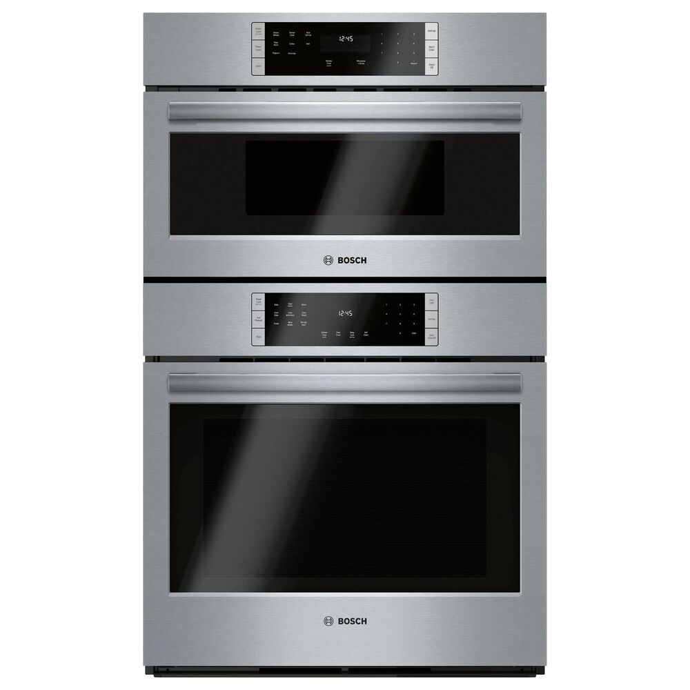 Bosch 800 Series 2-Piece Kitchen Package with Stainless Steel 6.2 Cu. Ft. Combination Oven and Black 36&quot; Electric Cooktop, , large