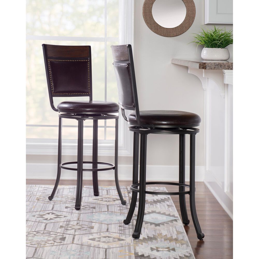 Parkerville Furniture Line Franklin 29&quot; Swivel Bar Stool in Dark Brown, , large