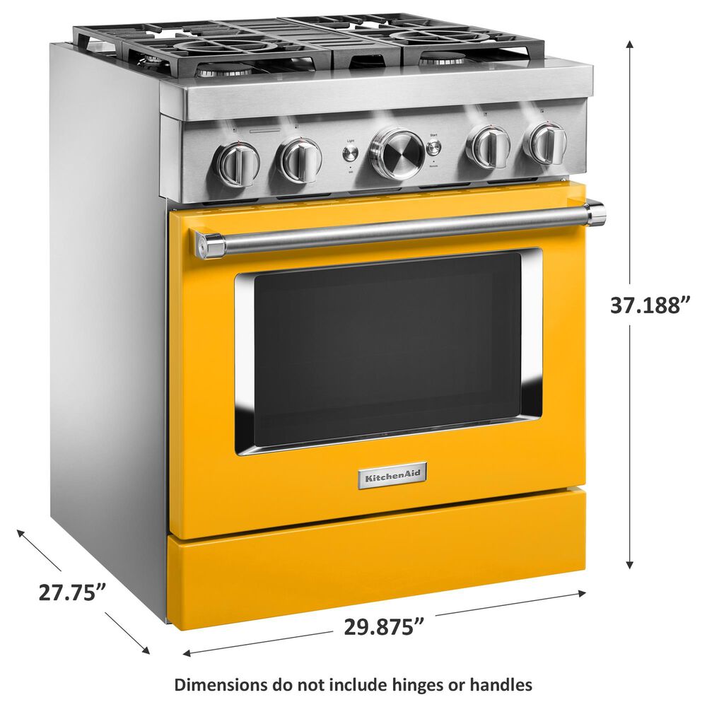 KitchenAid 4.1 Cu. Ft. Freestanding Dual Fuel Range with True Convection in Yellow Pepper, , large