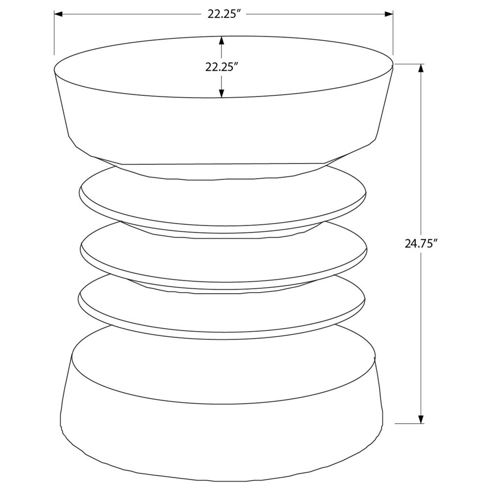 Hearth and Haven Outdoor Round Side Table with Coil-Inspired Pedestal Base in Black, , large