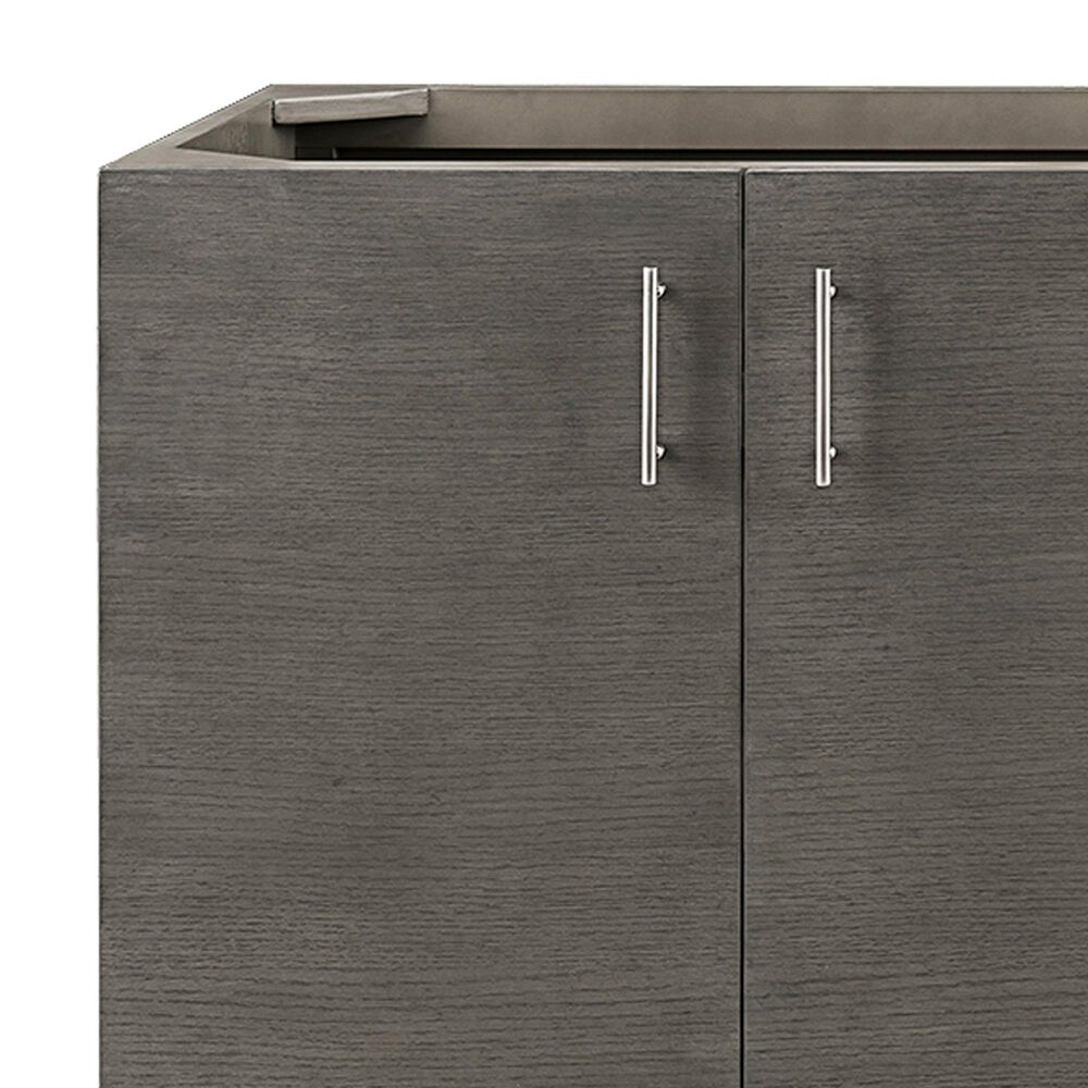 James Martin Vanities Metropolitan 72&quot; Double Bathroom Vanity in Silver Oak and Chrome with 3 cm White Zeus Quartz Top and Rectangular Sinks, , large