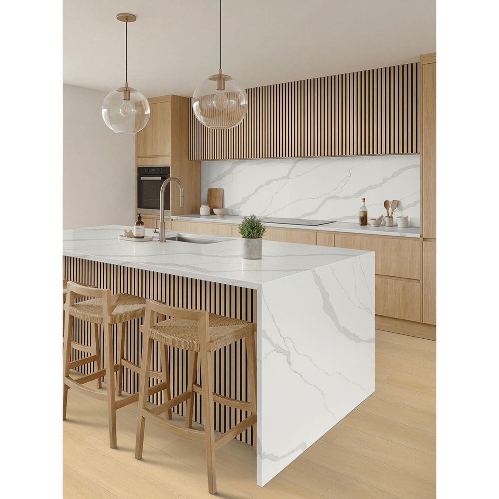 MS International Acoustic Wood Slat Almond 24" x 48" Wall Panels, , large