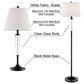 Lite Source Freida Table Lamp and Floor Lamp Set in Black (Set of 3), , large
