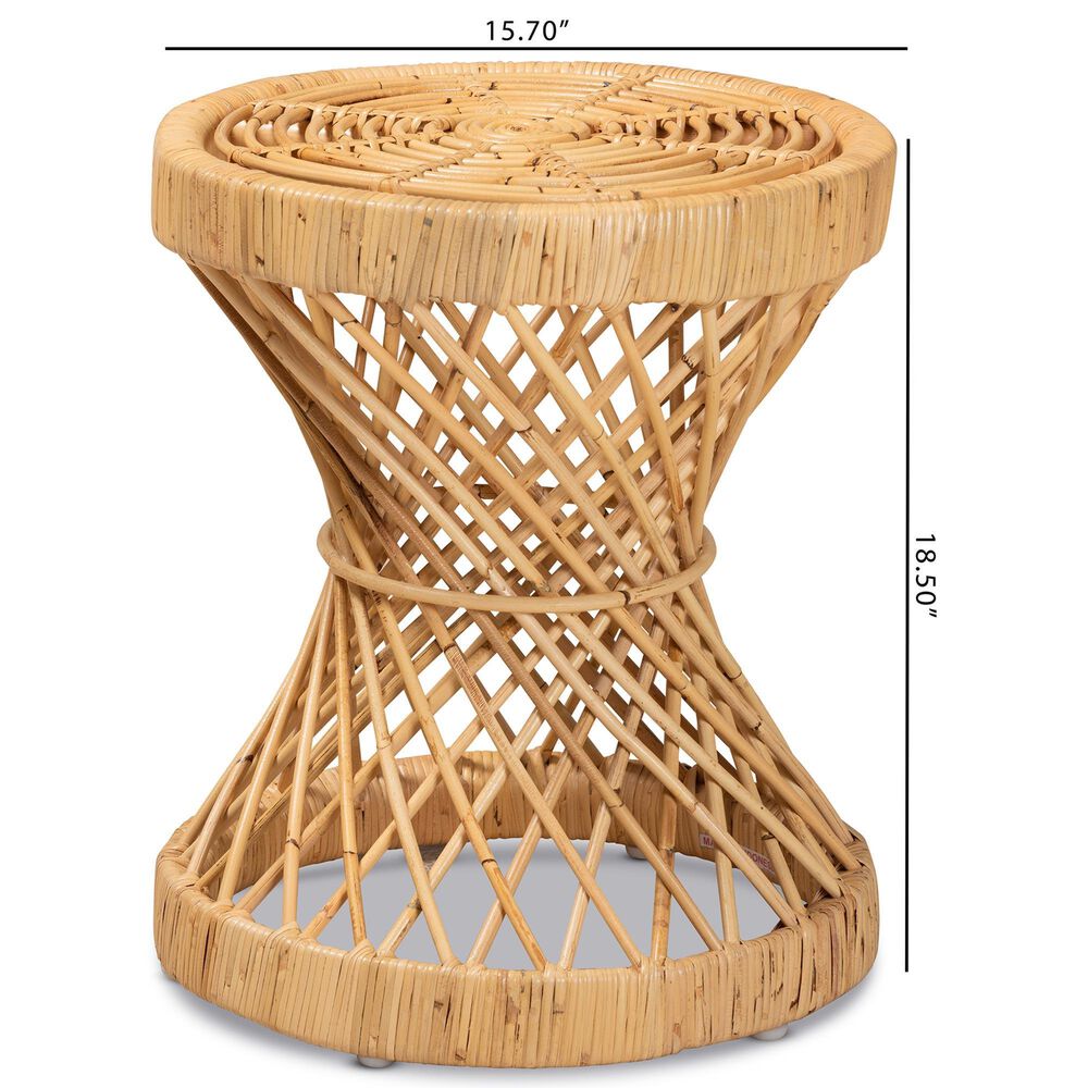 Baxton Studio Seville End Table in Natural, , large