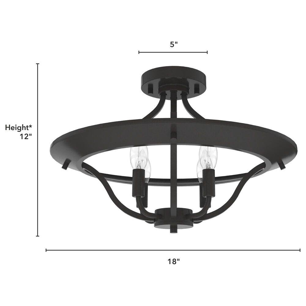Hunter Perch Point 4-Light Semi-Flush Mount in Noble Bronze, , large