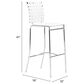 Zuo Modern Criss Cross Bar Stools in White and Silver (Set of 2), , large