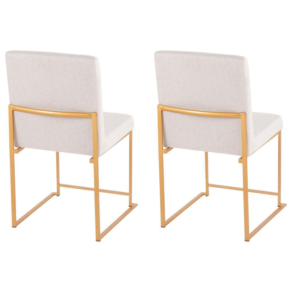 Lumisource Fuji Side Chair with Beige Cushion in Gold &#40;Set of 2&#41;, , large