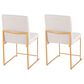 Lumisource Fuji Side Chair with Beige Cushion in Gold (Set of 2), , large