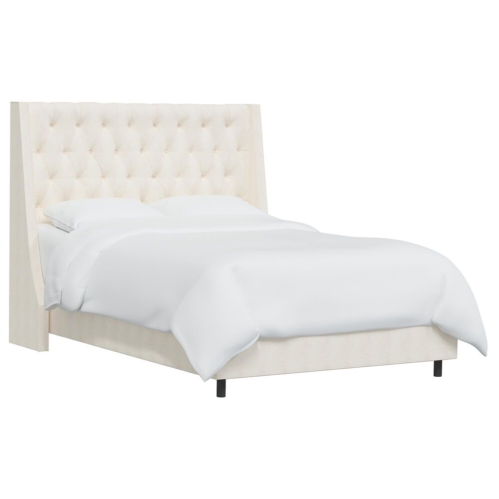 Skyline Furniture Loomis Full Wingback Bed in Zuma White NFM