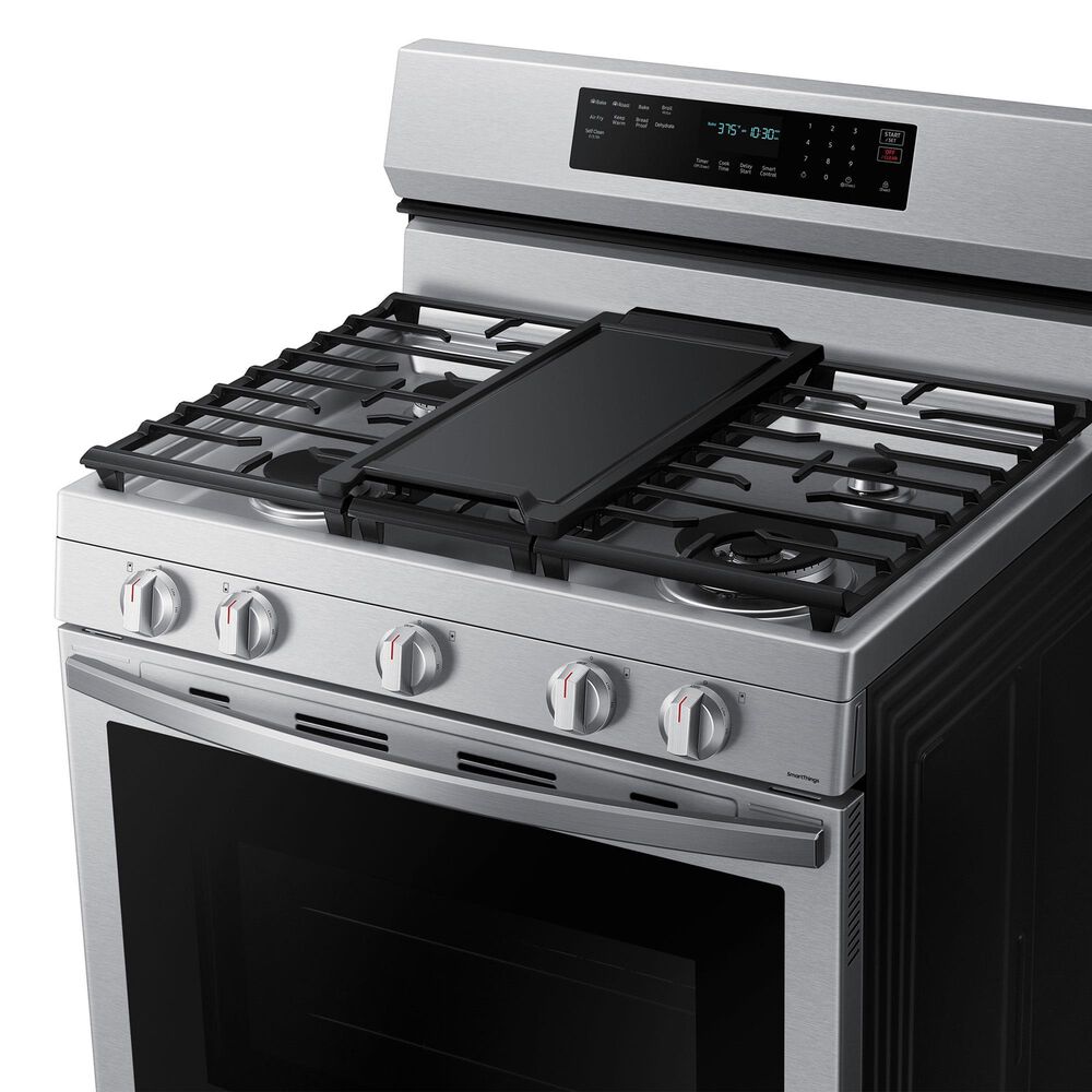 Samsung 2-Piece Kitchen Package with 6.0 Cu. Ft. Freestanding Gas Range and Bespoke 2.1 Cu. Ft. Over-the-Range Microwave in Fingerprint Resistant Stainless Steel, , large