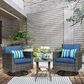HOMLUX 3-Piece Patio Conversation Set with Square-Arm Swivel Rocking Chairs in Denim Blue, , large