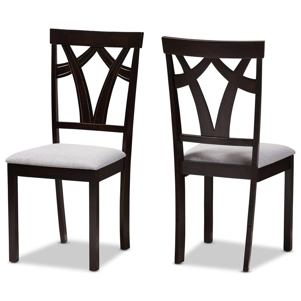 Baxton Studio Sylvia Side Chair in Dark Brown (Set of 2), , large