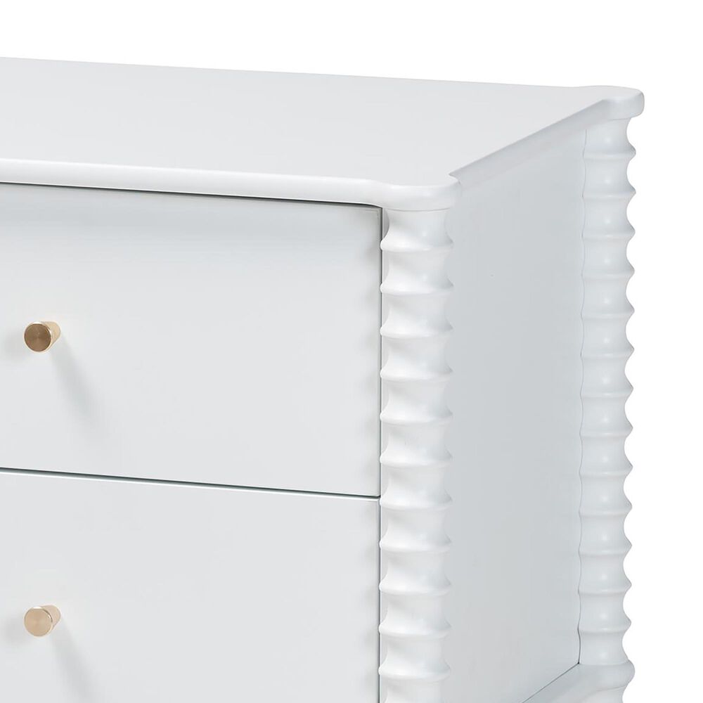 Baxton Studio Callison 2-Drawer Nightstand in White, , large