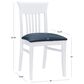 Linon Home Decor Jenny Side Chair with Navy Blue Faux Leather Cushion Seat in White (Set of 2), , large