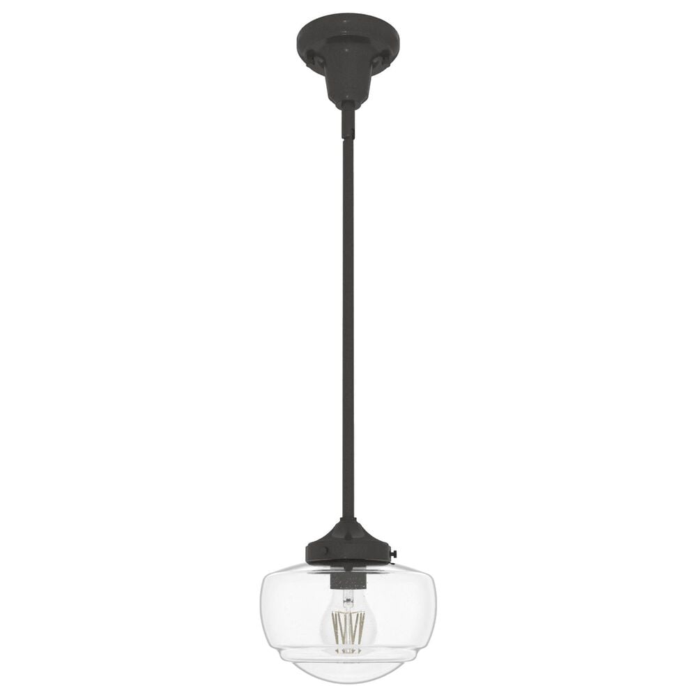 Hunter Saddle Creek 1-Light Mini Pendant with Clear Seeded Glass in Noble Bronze, , large