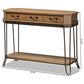 Baxton Studio Kellyn 3-Drawer Console Table in Oak Brown/Black, , large