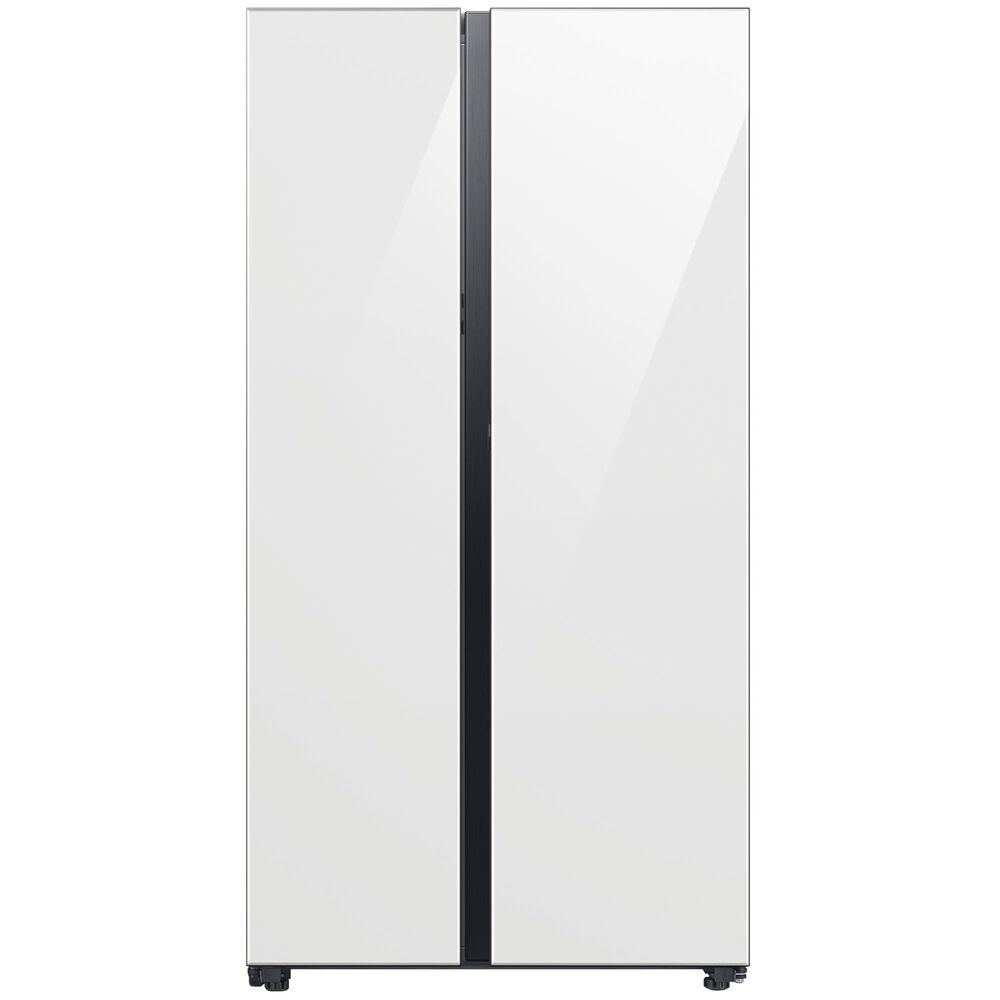 Samsung Bespoke Side-by-Side Refrigerator (28 cu. ft.) with Beverage Center  in White Glass