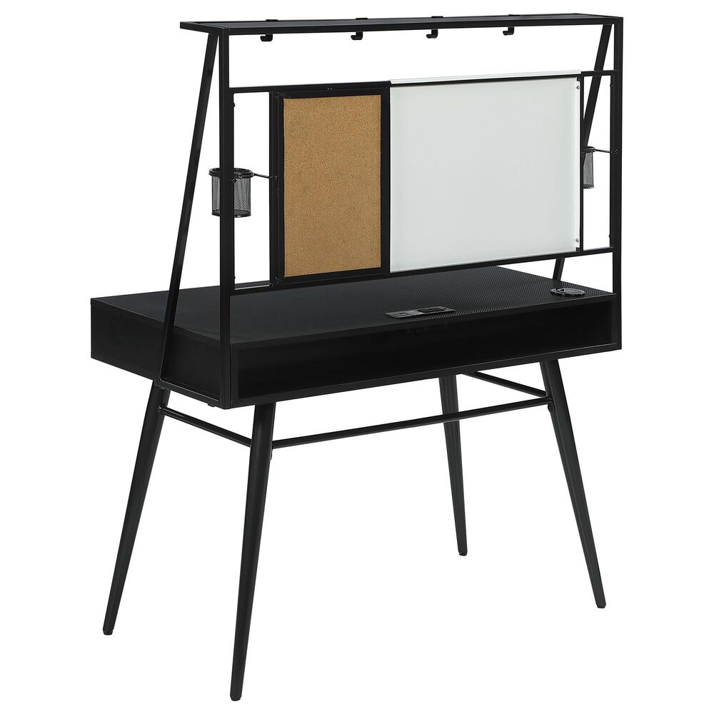 Coaster Jessie Writing Desk with Whiteboard and USB in Black, , large