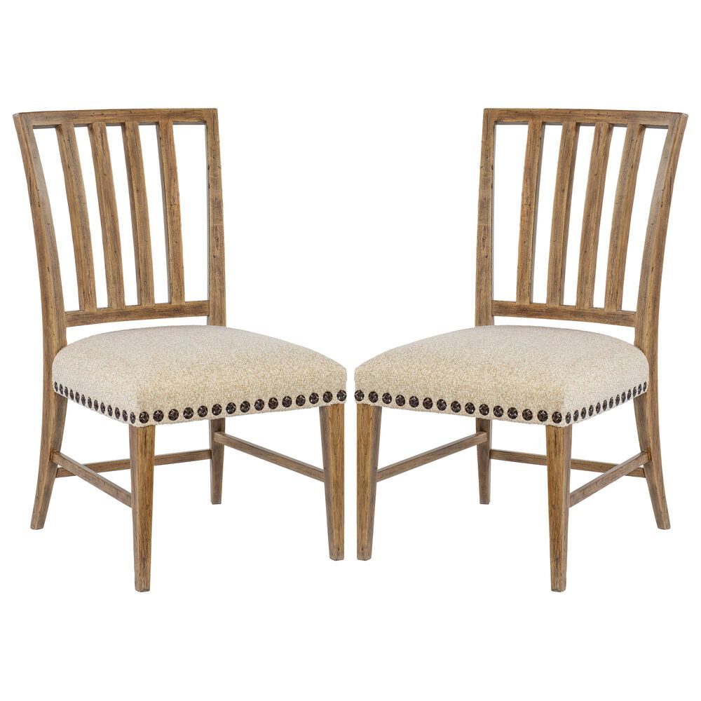 Hooker Furniture Big Sky Side Chair with Beige Cushion in Vintage Natural (Set of 2), , large